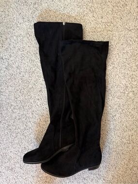 Eloquii Black Over-the-Knee Suede Boots